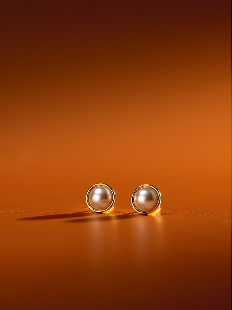 Orelia London Gold Tone Pearl Stud Earrings - Image 1 of 1