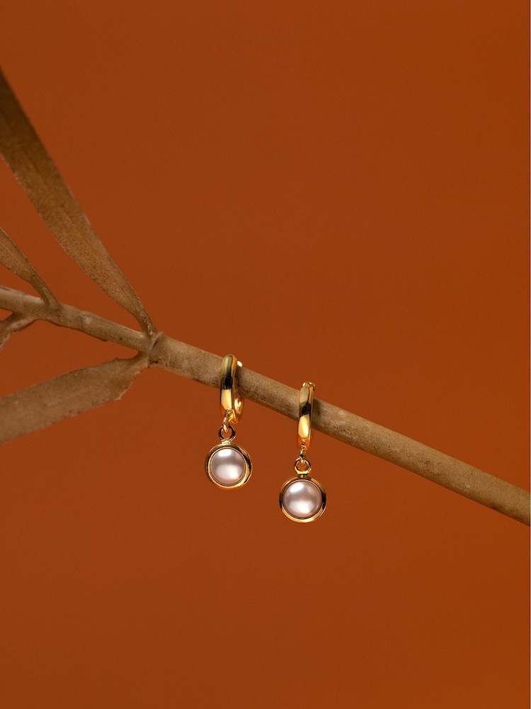 Orelia London Gold Tone Mini Micro Pearl Drop Earring - Image 2 of 2