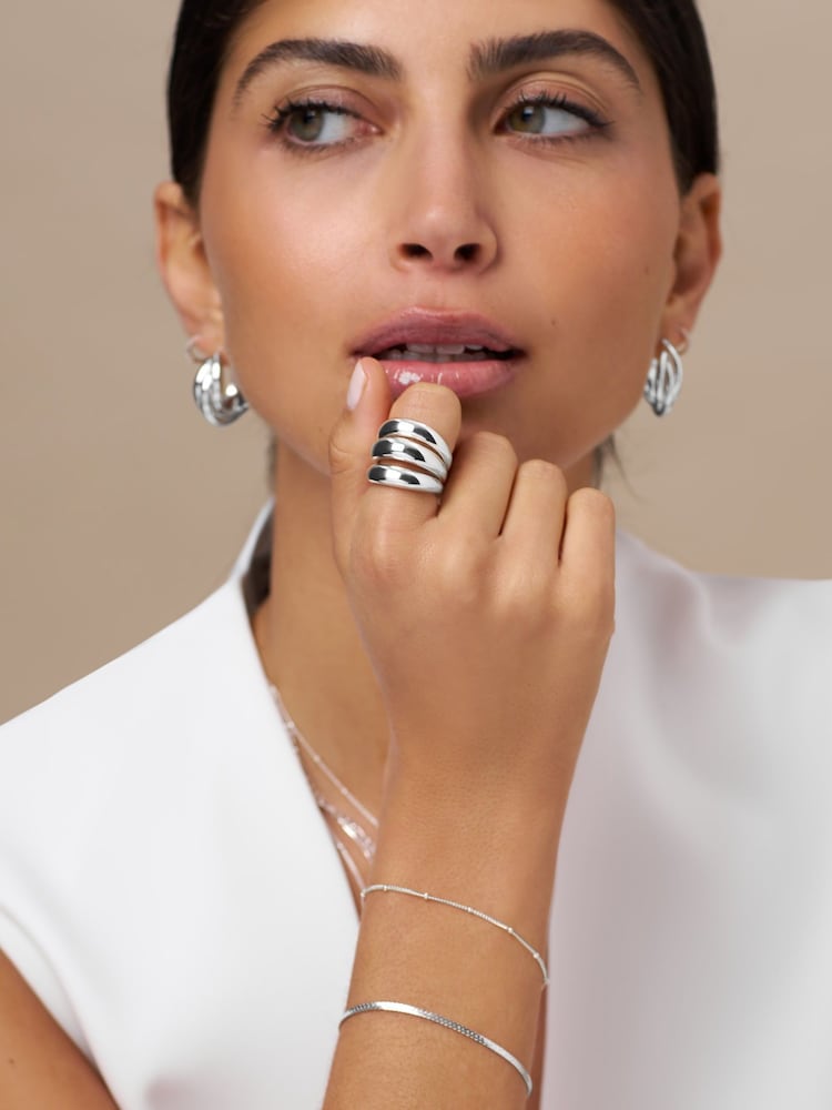 Orelia London Silver Plated Satellite and Flat Curb Chain - Image 2 of 2