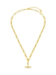Orelia London Gold Tone Open Link T-Bar Drop Necklace - Image 1 of 2