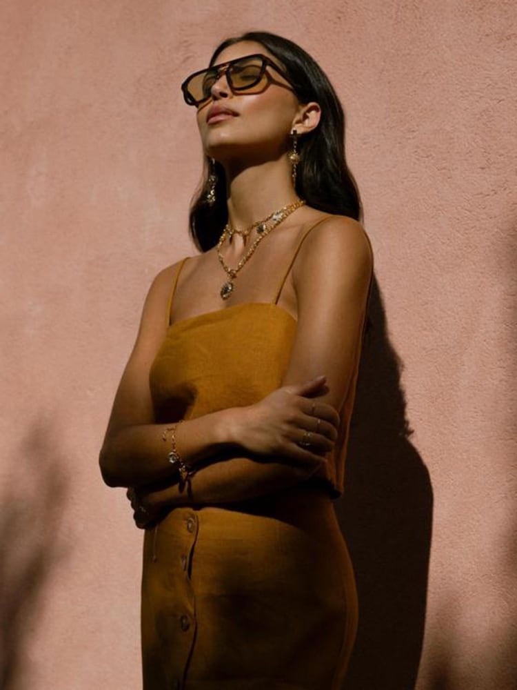 Orelia London Gold Tone Statement Molten Charm Bracelet - Image 1 of 3