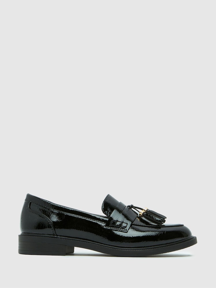 Schuh Layne Patent Tassel Black Loafers - Image 1 of 1