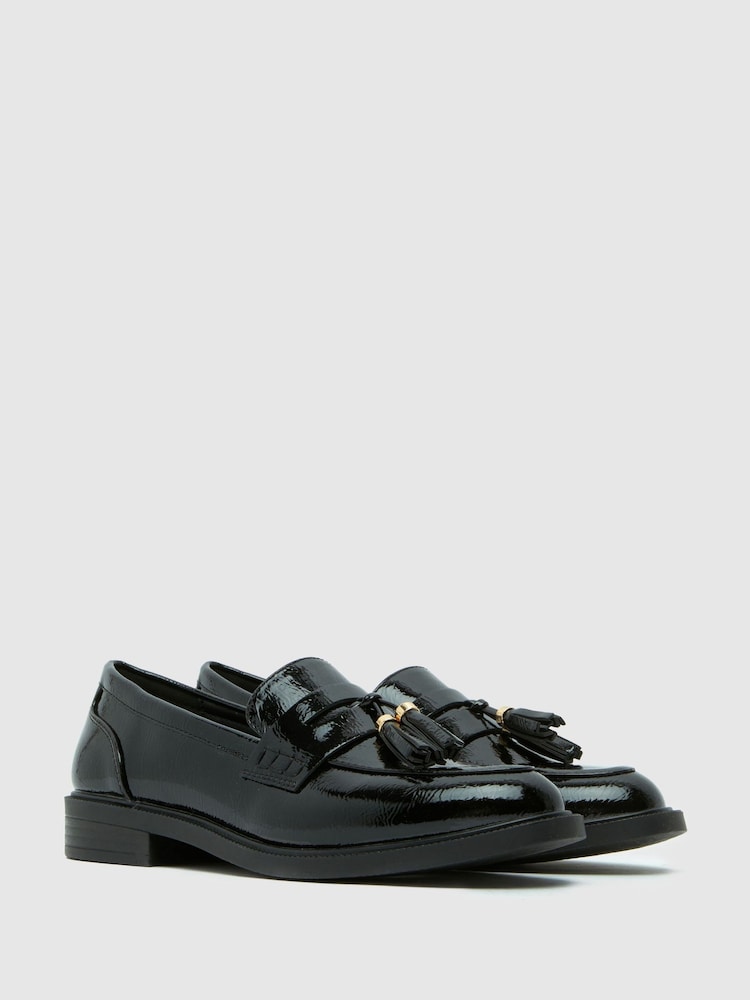 Schuh Layne Patent Tassel Black Loafers - Image 2 of 4 Schuh Layne Patent Tassel Black Loafers - Image 2 of 4
