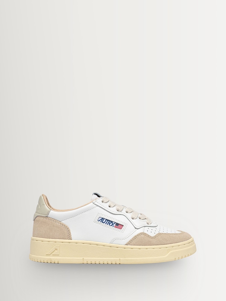 AUTRY Cream Womens Medalist Low Trainers - Image 1 of 6