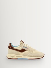 AUTRY Cream Reelwind Suede and Mesh Trainers - Image 1 of 6