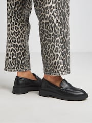 Simply Be Black Extra Wide Fit Plain Chunky Loafers - Image 3 of 4