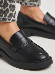 Simply Be Black Extra Wide Fit Plain Chunky Loafers - Image 4 of 4