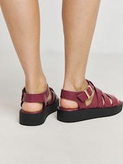 Simply Be Red Extra Wide Fit Chunky Buckle Fisherman Sandals - Image 2 of 4