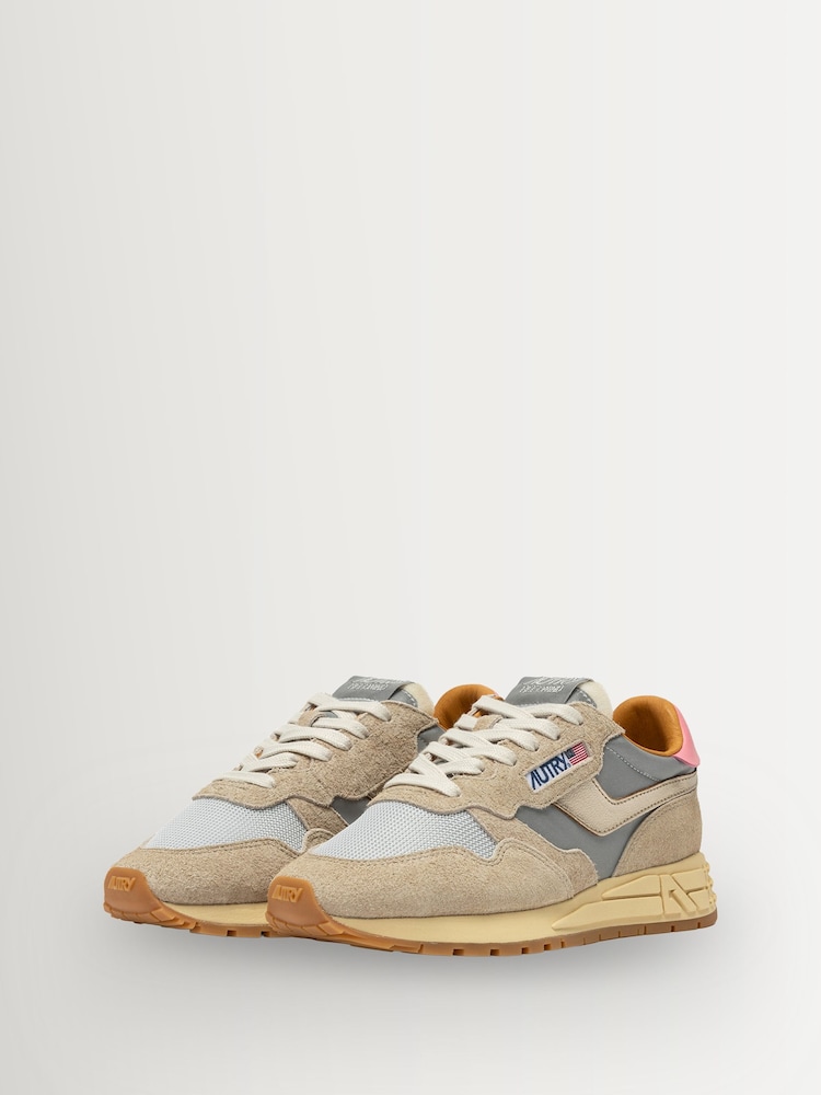 AUTRY Light Brown Reelwind Suede and Mesh Trainers - Image 2 of 6