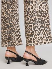 Simply Be Animal Extra Wide Fit Pointed Mesh Slingback Kitten Heels - Image 2 of 4