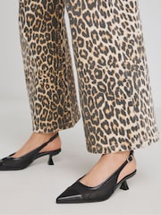 Simply Be Animal Extra Wide Fit Pointed Mesh Slingback Kitten Heels - Image 4 of 4