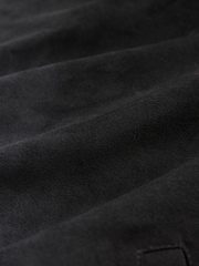 Black Faux Suede Bomber Jacket - Image 10 of 12