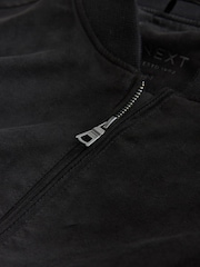 Black Faux Suede Bomber Jacket - Image 4 of 5