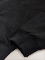 Black Faux Suede Bomber Jacket - Image 5 of 5