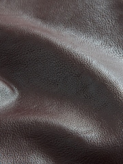 Brown Faux Leather Racer Jacket - Image 12 of 15