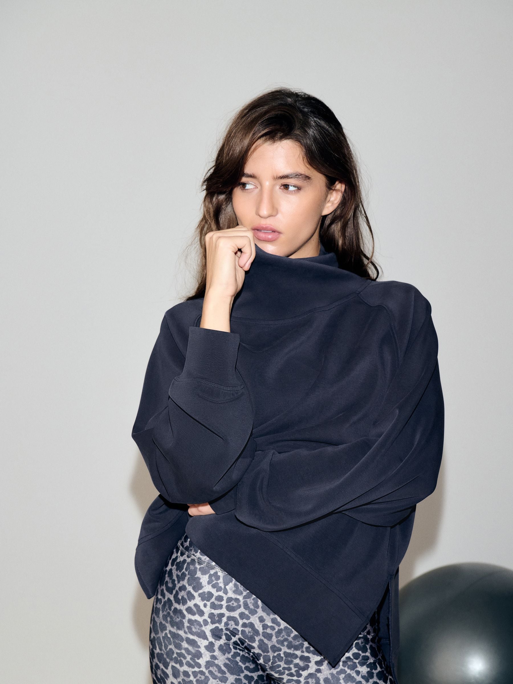 Buy Navy Active Modal Supersoft Cowl Neck Jumper from Next Romania
