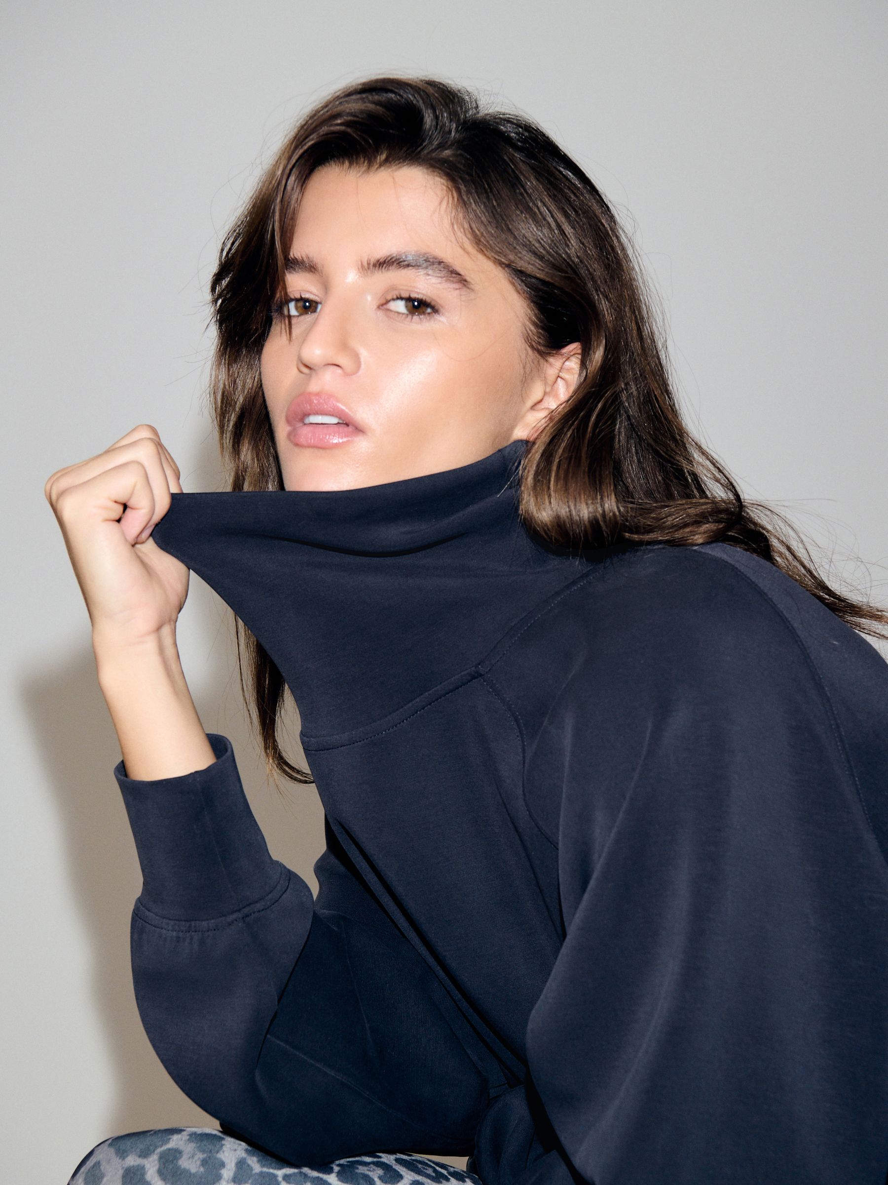 Buy Navy Active Modal Supersoft Cowl Neck Jumper from Next Romania