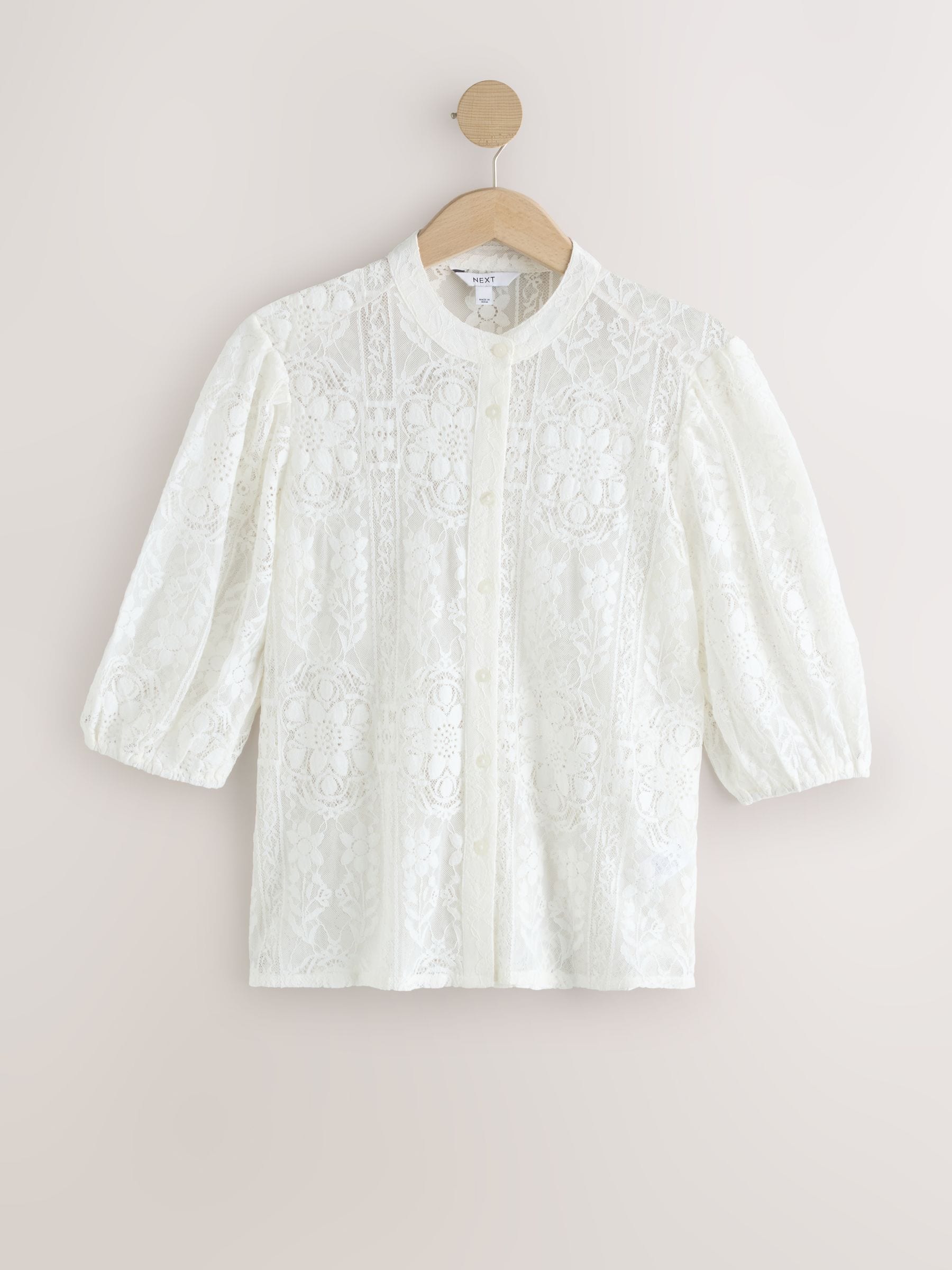 Buy Ecru Lace Half Sleeve Blouse from Next USA