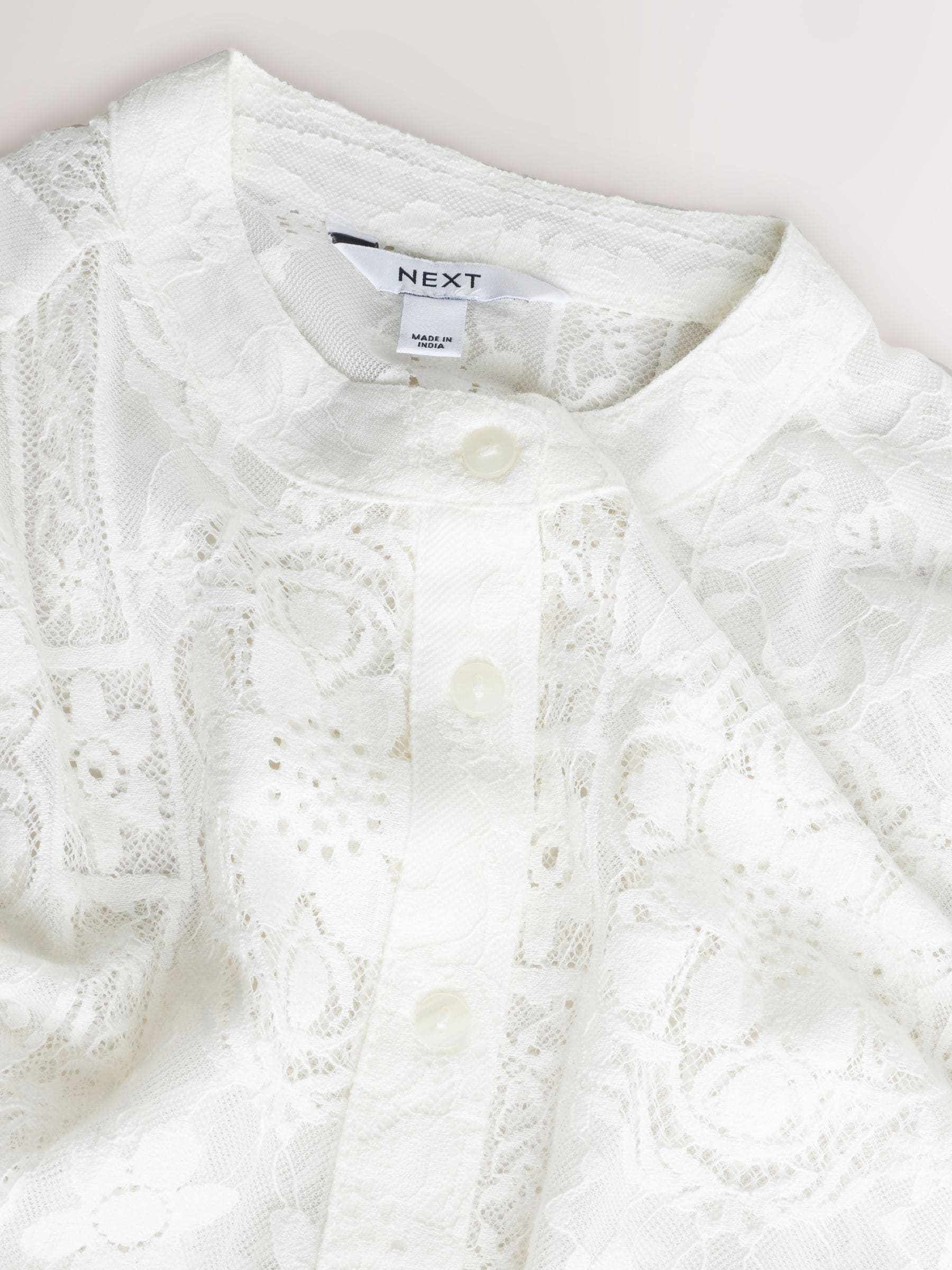 Buy Ecru Lace Half Sleeve Blouse from Next USA