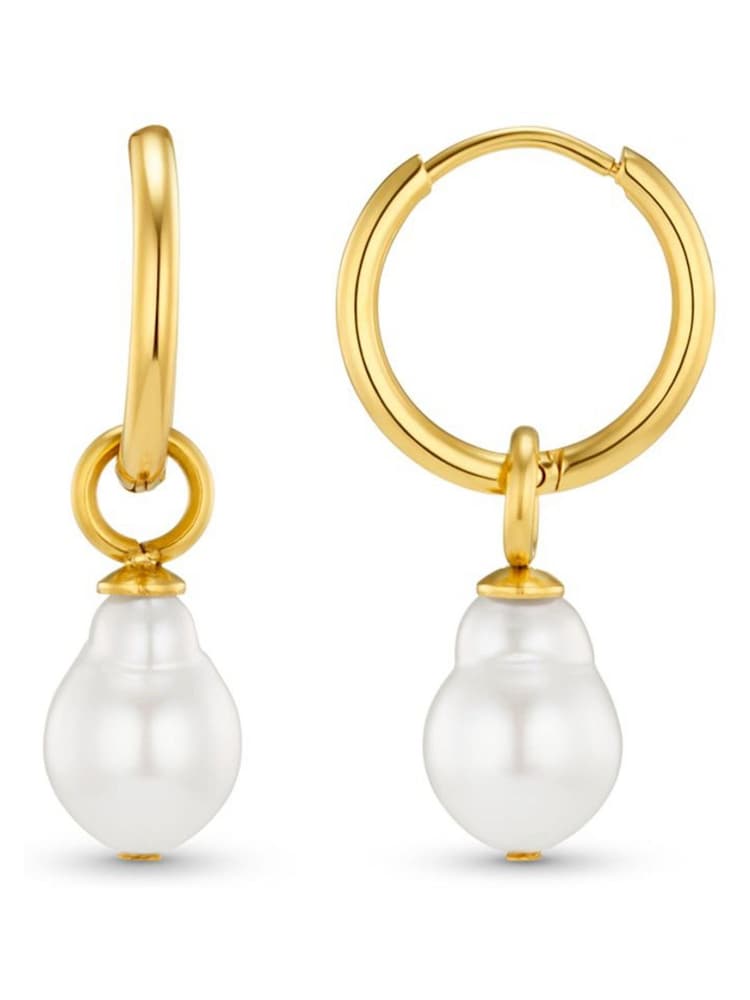 Orelia Luxe Gold Tone Luxe Pearl Drop Hoop - Image 2 of 3