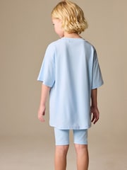 Blue Studio Aura Oversized T-Shirt Cycling Shorts Set (3-16yrs) - Image 5 of 8
