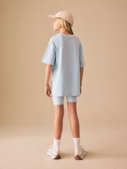 Blue Studio Aura Oversized T-Shirt Cycling Shorts Set (3-16yrs) - Image 6 of 8