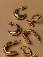 Orelia Luxe Linear T-Bar Drop Hoop - Image 4 of 4