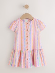 Pastel Rainbow Short Sleeve Cotton Dress (3mths-8yrs) - Image 1 of 4