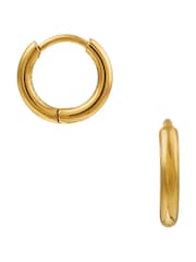 Orelia Luxe Gold Tone Huggie Hoop Earrings - Image 2 of 2