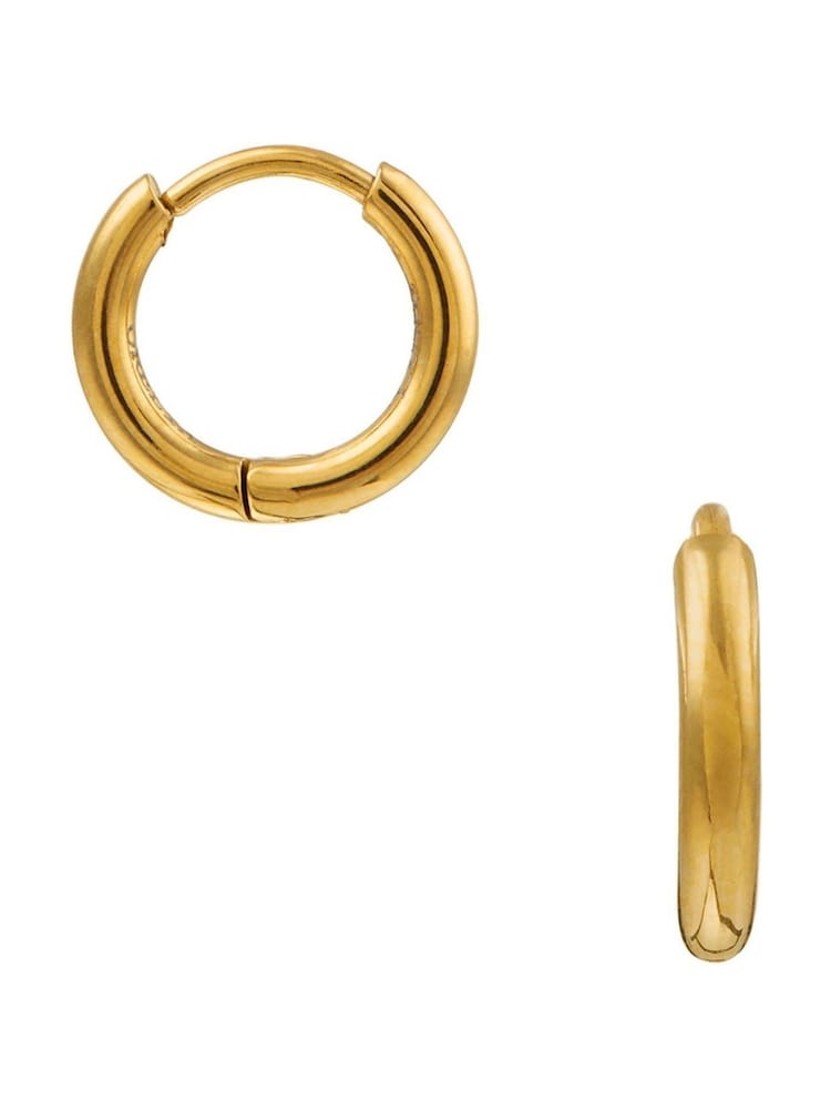 Orelia Luxe Gold Tone Huggie Hoop Earrings - Image 2 of 2