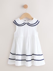 White Ric Rac Collar Dress (3mths-8yrs) - Image 1 of 3