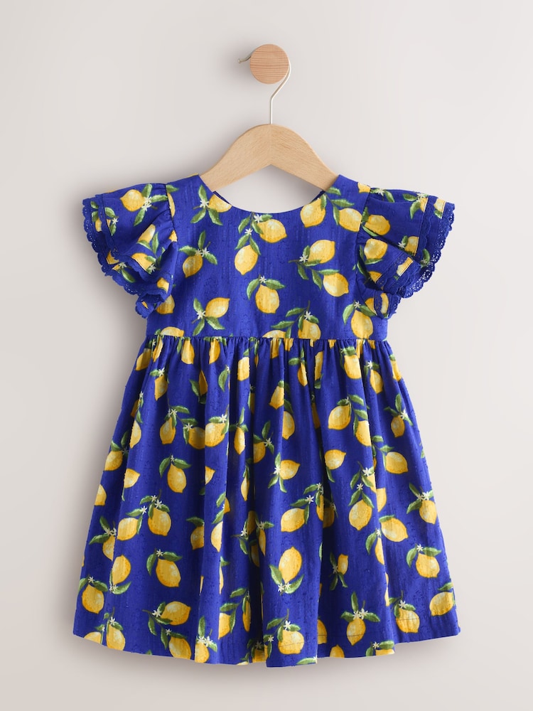 blue and yellow print dress Capri- Blue and Yellow Dress