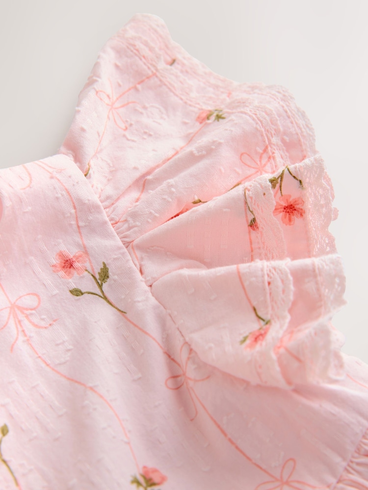 Pink Print Angel Sleeve Dress (3mths-8yrs) - Image 8 of 8