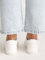 Simply Be White Extra Wide Fit Lace Up Zip Detail Chunky Trainers - Image 2 of 4