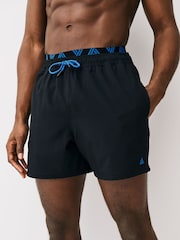 Blue/Black Mock Waistband Swim Shorts - Image 1 of 8