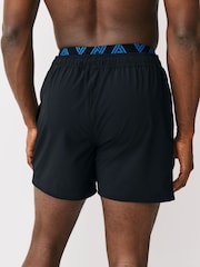 Blue/Black Mock Waistband Swim Shorts - Image 3 of 8