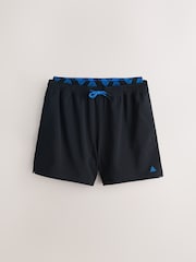 Blue/Black Mock Waistband Swim Shorts - Image 6 of 8