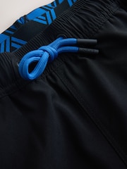 Blue/Black Mock Waistband Swim Shorts - Image 7 of 8