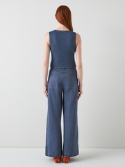 LK Bennett Freya Stretch Ponte Denim Cotton Waistcoat - Bild 3 von 4