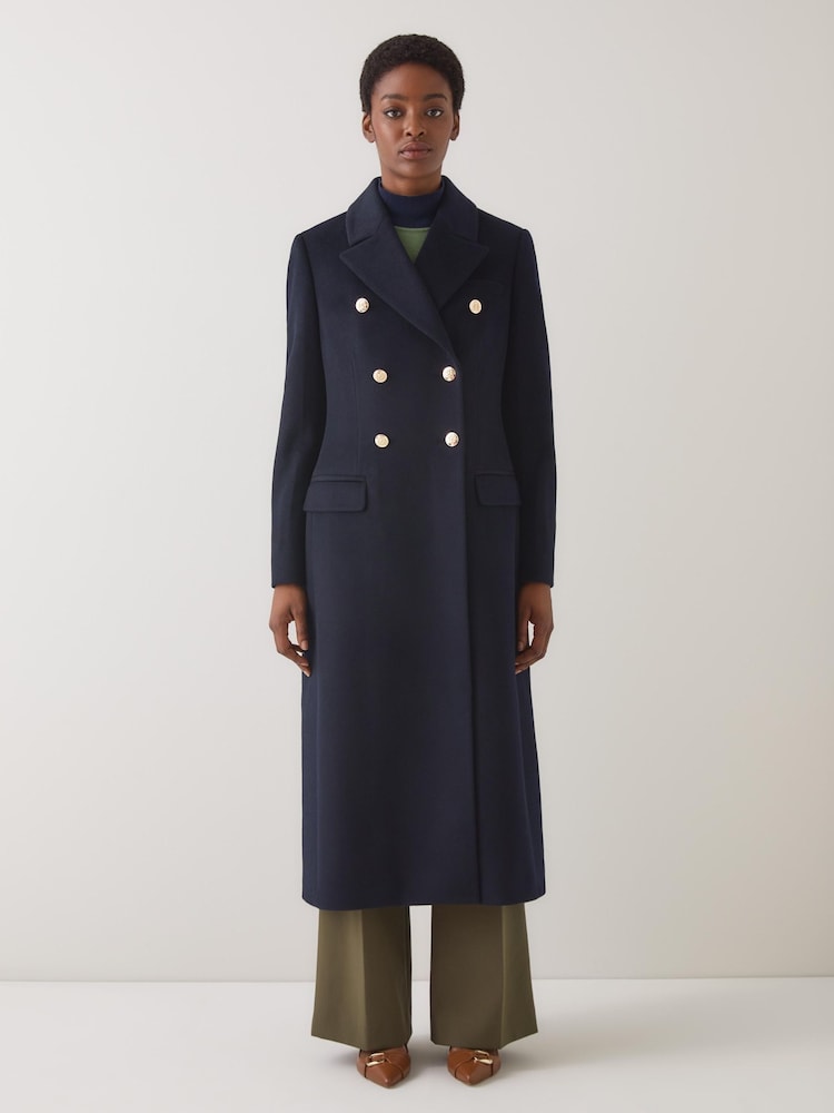 LK Bennett Natalia Plain Wool Fitted Double Breasted Coat - Bild 1 von 4