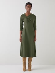LK Bennett Suzy Plain Rayon Asymmetric Dress - Imagem 1 de 3