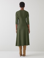 LK Bennett Suzy Plain Rayon Asymmetric Dress - Imagem 2 de 3