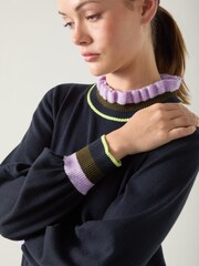 LK Bennett Alina Stripe Cotton Rib Detail Sweater - Bild 4 von 4