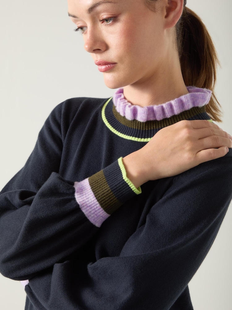 LK Bennett Alina Stripe Cotton Rib Detail Sweater - Bild 4 von 4