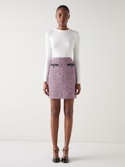 LK Bennett Pink Charlie Tweed Skirt - Image 4 of 4