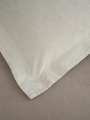 Truly Mushroom Stripe Mushroom Stripe Linen Cotton Oxford Pillowcases - Image 2 of 4