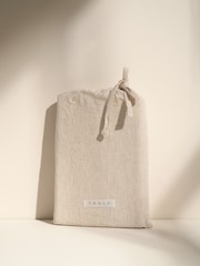 Truly Mushroom Stripe Mushroom Stripe Linen Cotton Oxford Pillowcases - Image 4 of 4