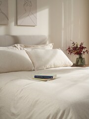 Truly Mushroom Stripe Linen Cotton Housewife Pillowcases - Image 3 of 4