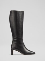 LK Bennett Black Margarite Leather Knee Boots - Image 1 of 5