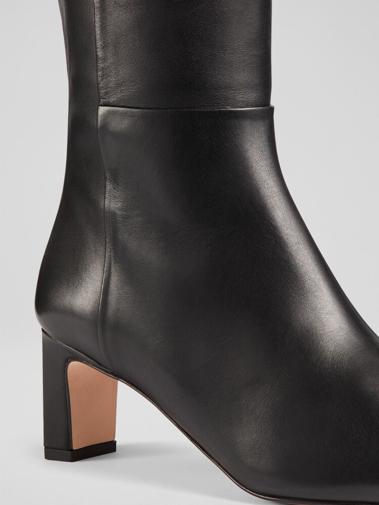 LK Bennett Black Margarite Leather Knee Boots - Image 5 of 5